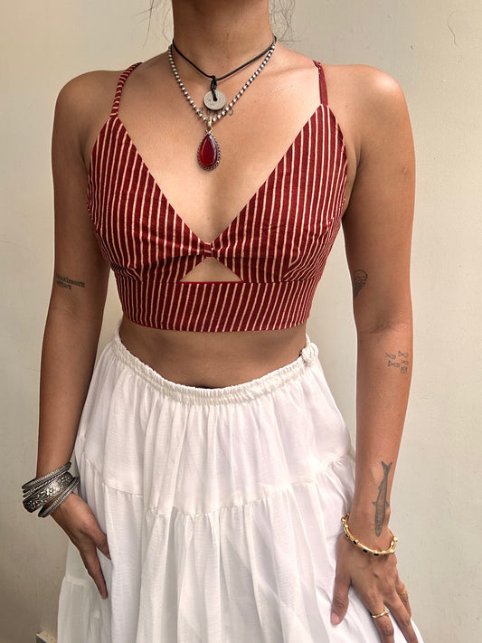 Bella: Red Striped Ajrakh
