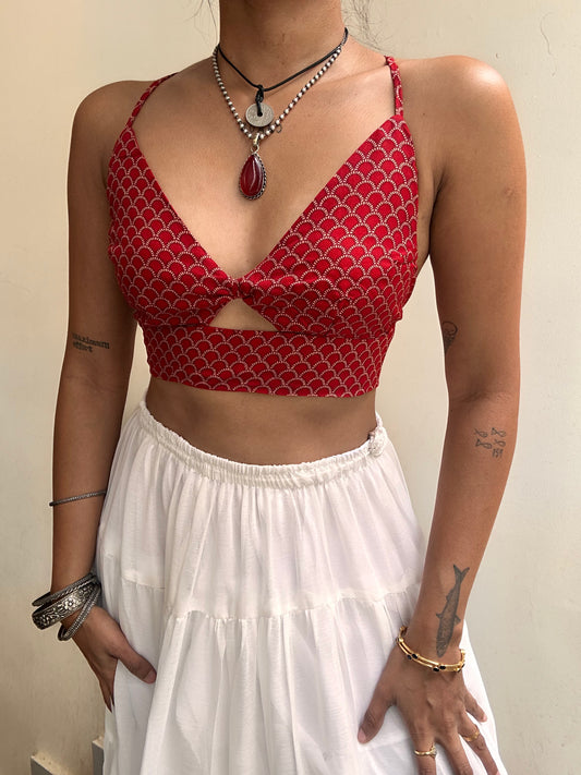 Bella: Red Scallop Rayon