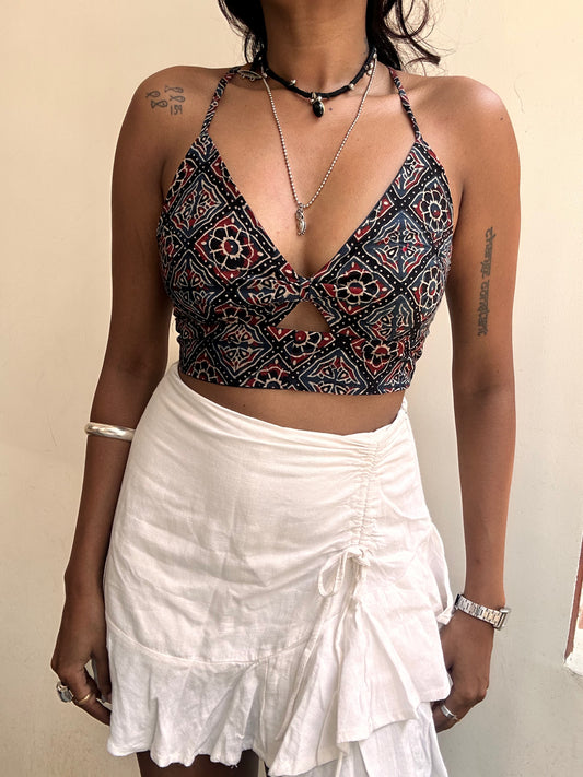 Bella: Indigo Geometric Ajrakh