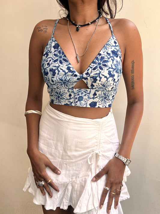 Bella: Indigo Flower Ajrakh