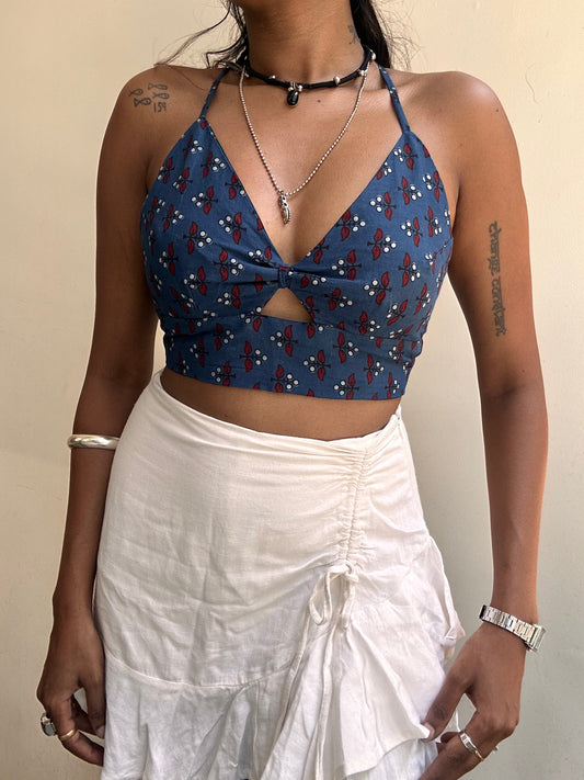 Bella: Indigo Flower Ajrakh