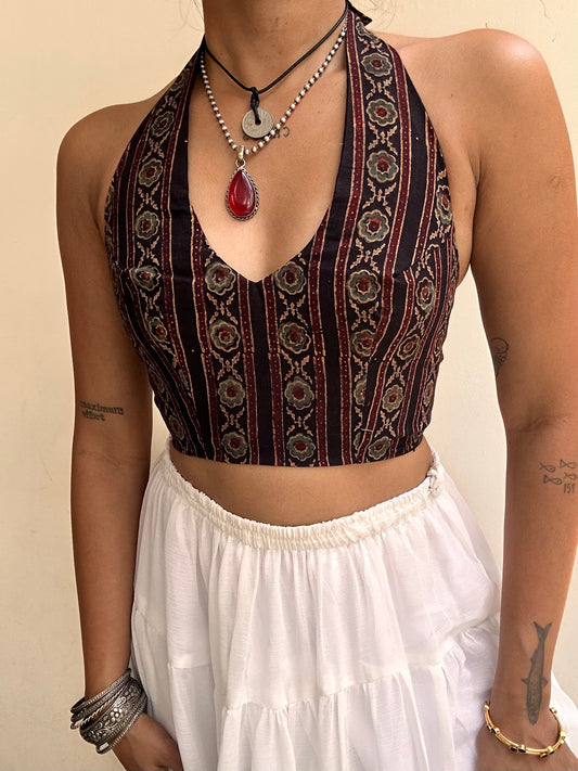 Heather: Black Striped Ajrakh