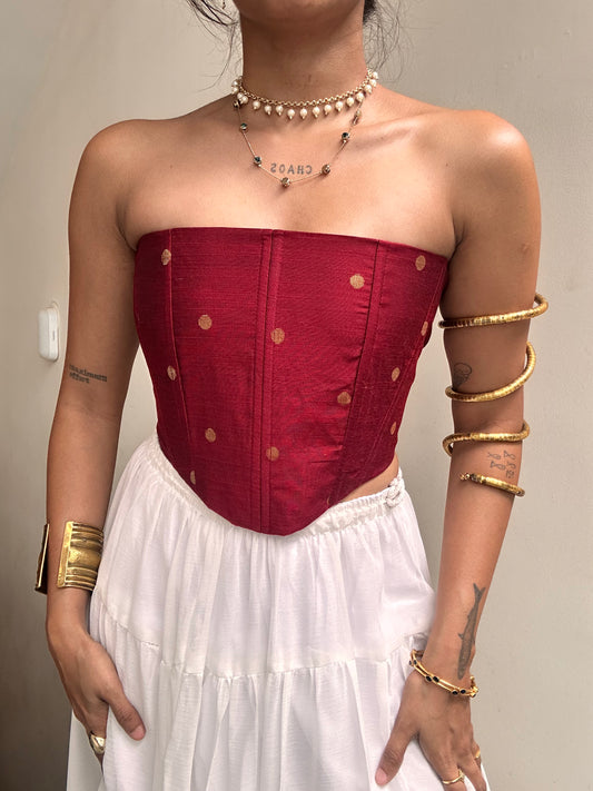 Rani: Rich Red Polka Dotted