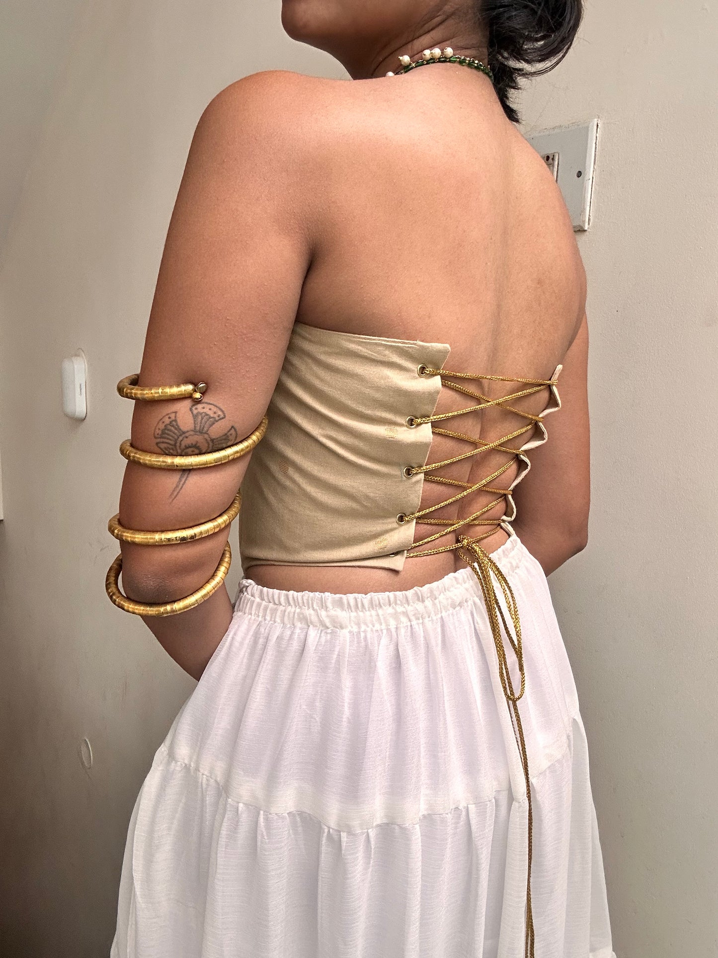 Kumari: Cream Polka Dotted