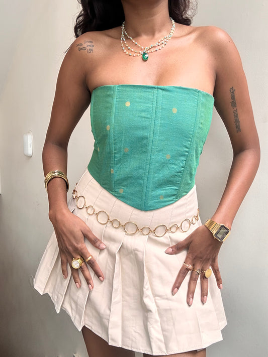 Rani: Teal Polka Dotted