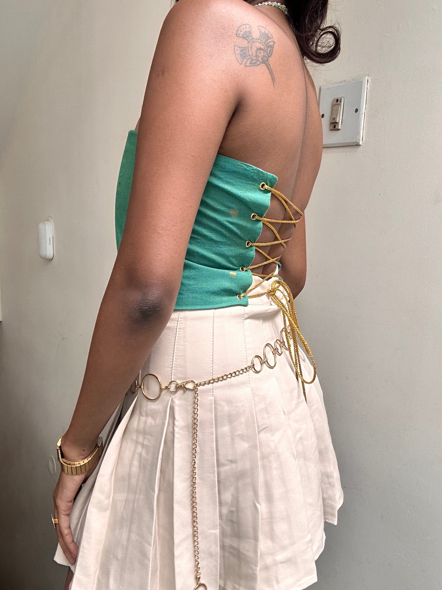Rani: Teal Polka Dotted