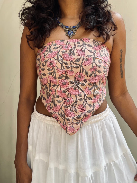 Dona: Pink Vines Block Print