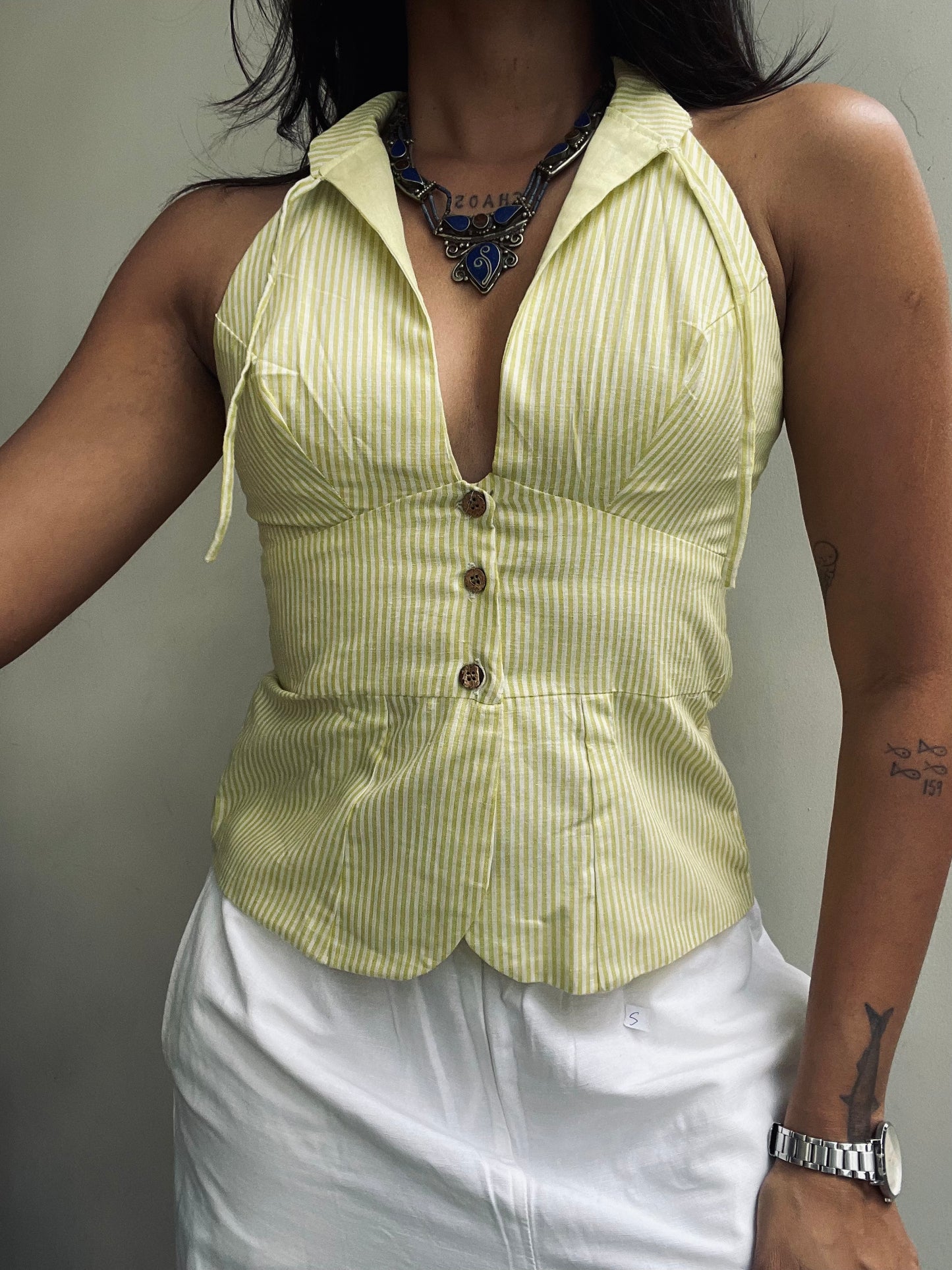 Trupti: Lemon Yellow Stripes