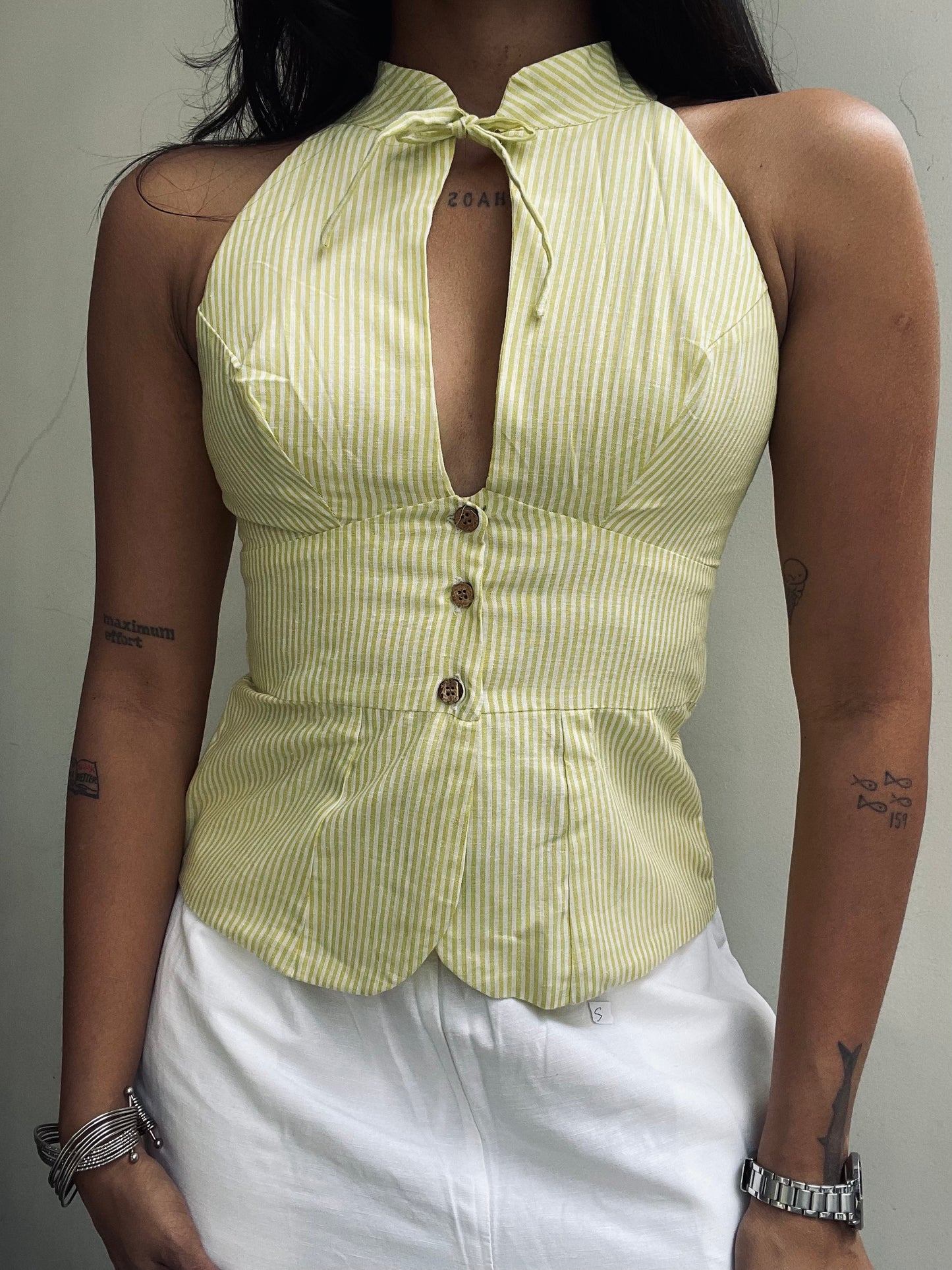 Trupti: Lemon Yellow Stripes