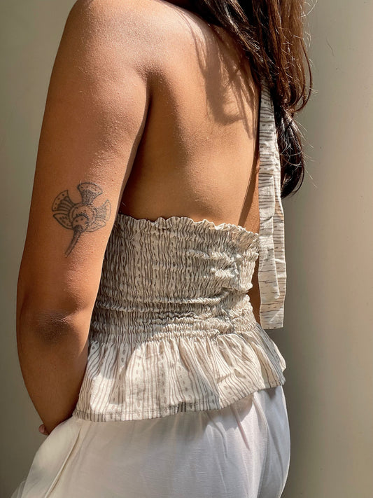 Preksha: Beige Batik