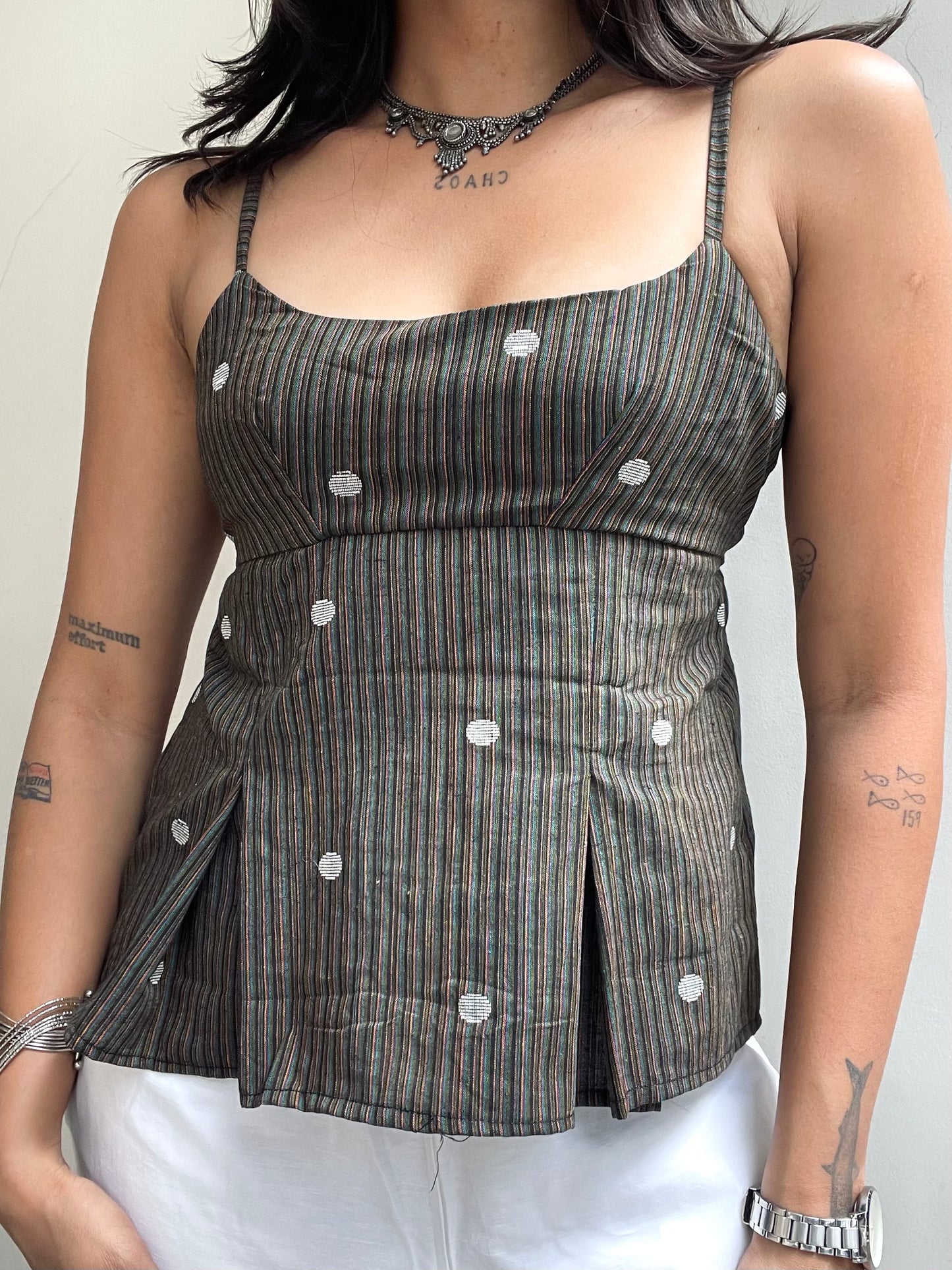 Delicia: Black Striped Polka Dot