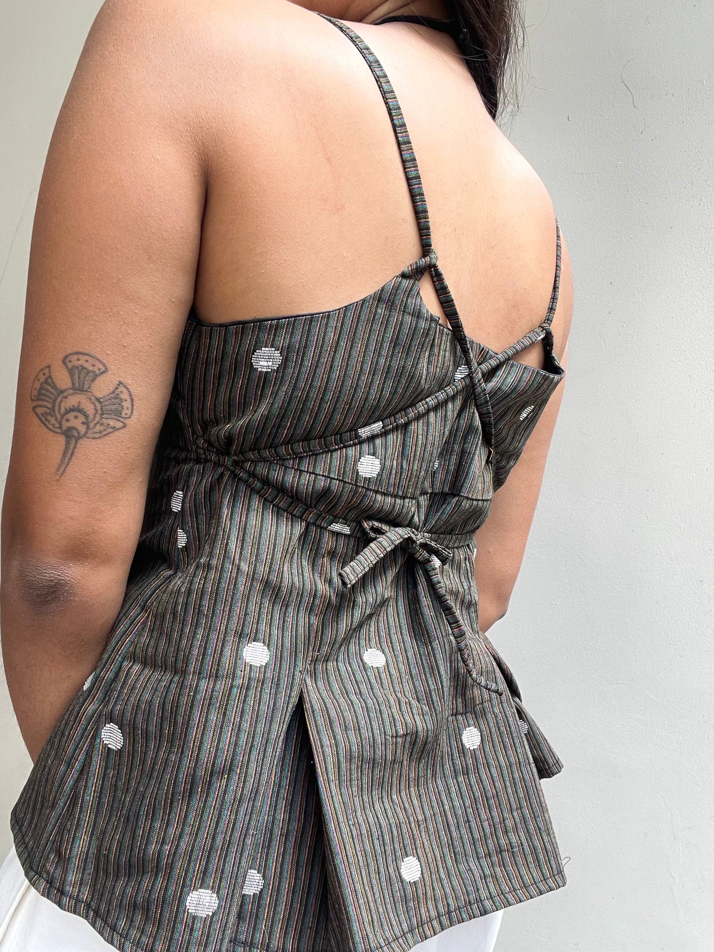 Delicia: Black Striped Polka Dot