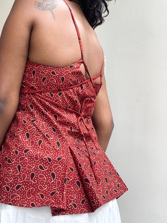 Delicia: Red Paisley Ajrakh