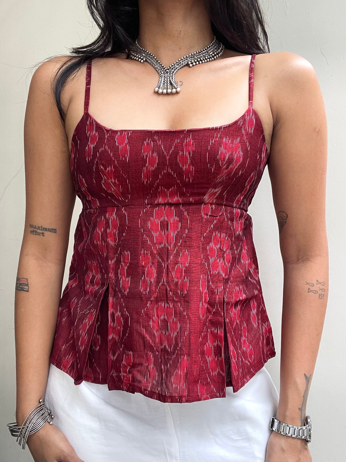 Delicia: Red Double Ikat Weave