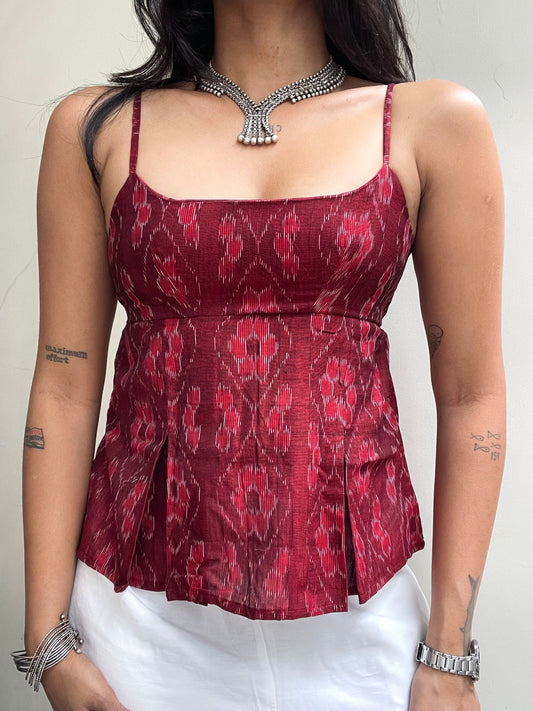 Delicia: Red Double Ikat Weave