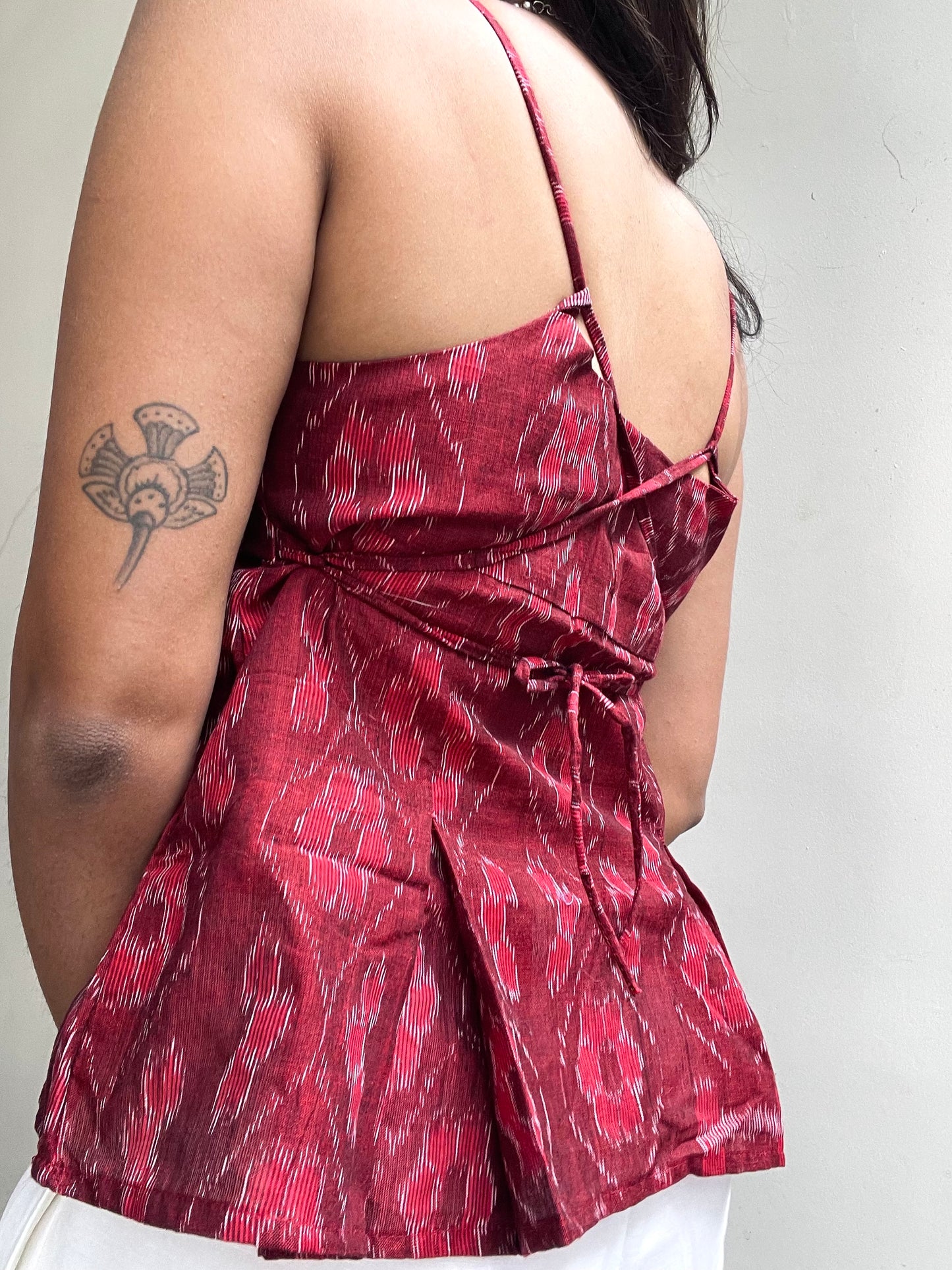 Delicia: Red Double Ikat Weave