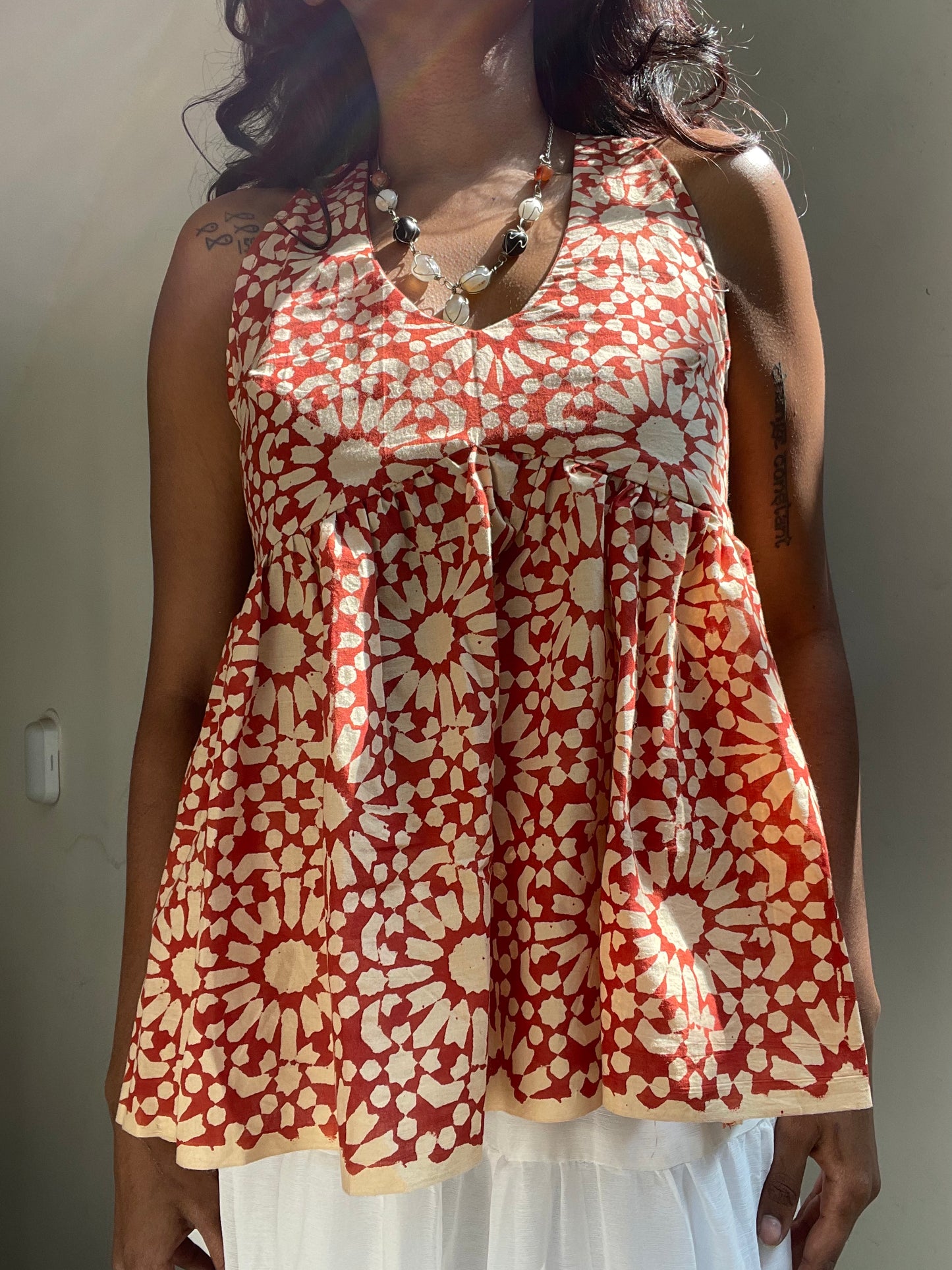 Geet: Rust Orange Sunflower Batik