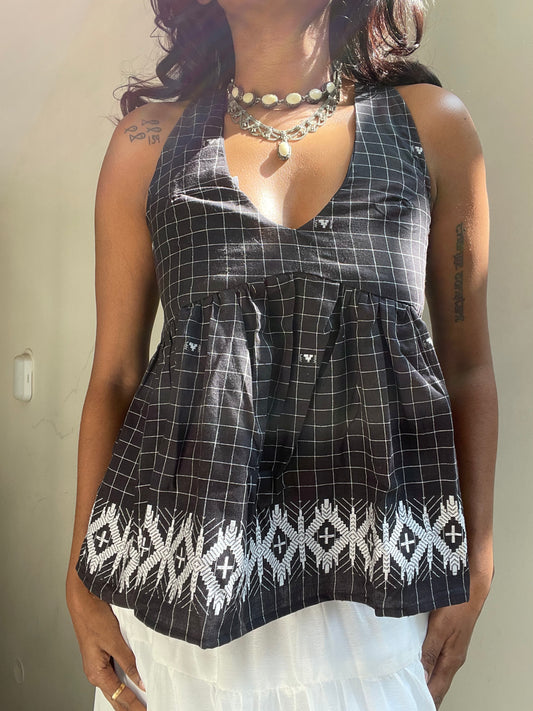 Geet: Black Checks Jamdani