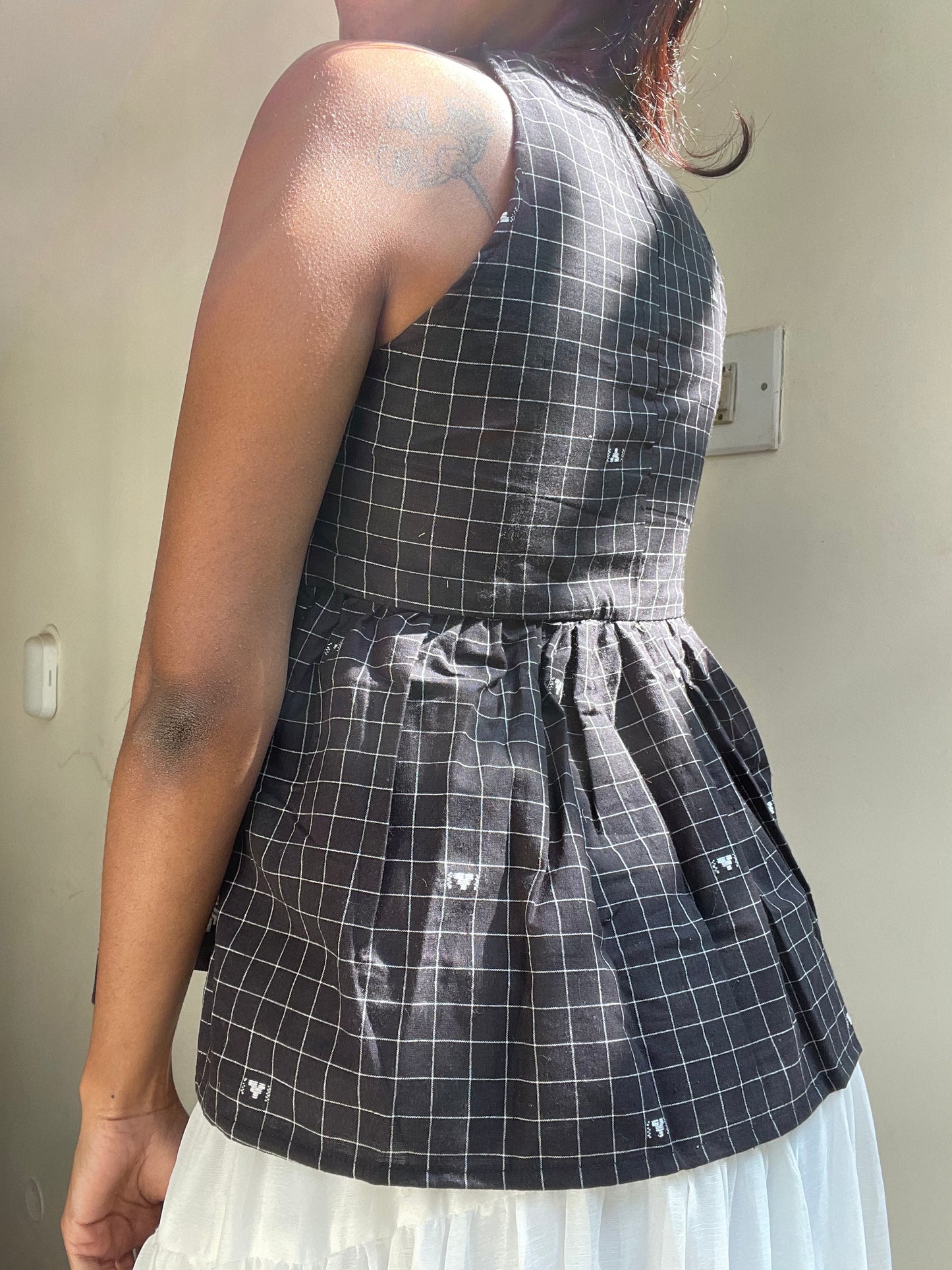 Geet: Black Checks Jamdani