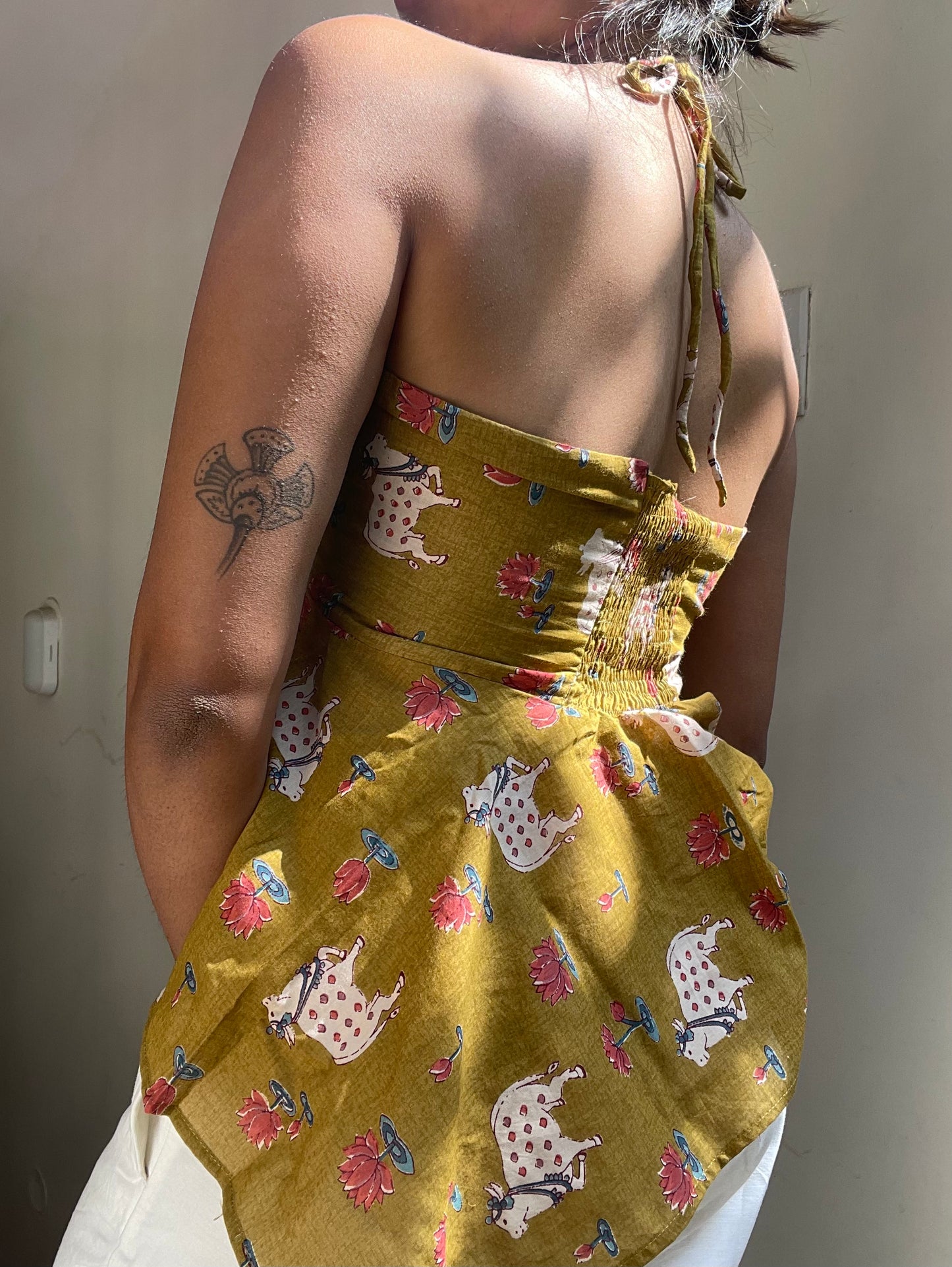 Noor: Mustard Pichwai Print