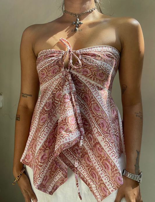 Noor: Pastel Pink Striped Sanganeri