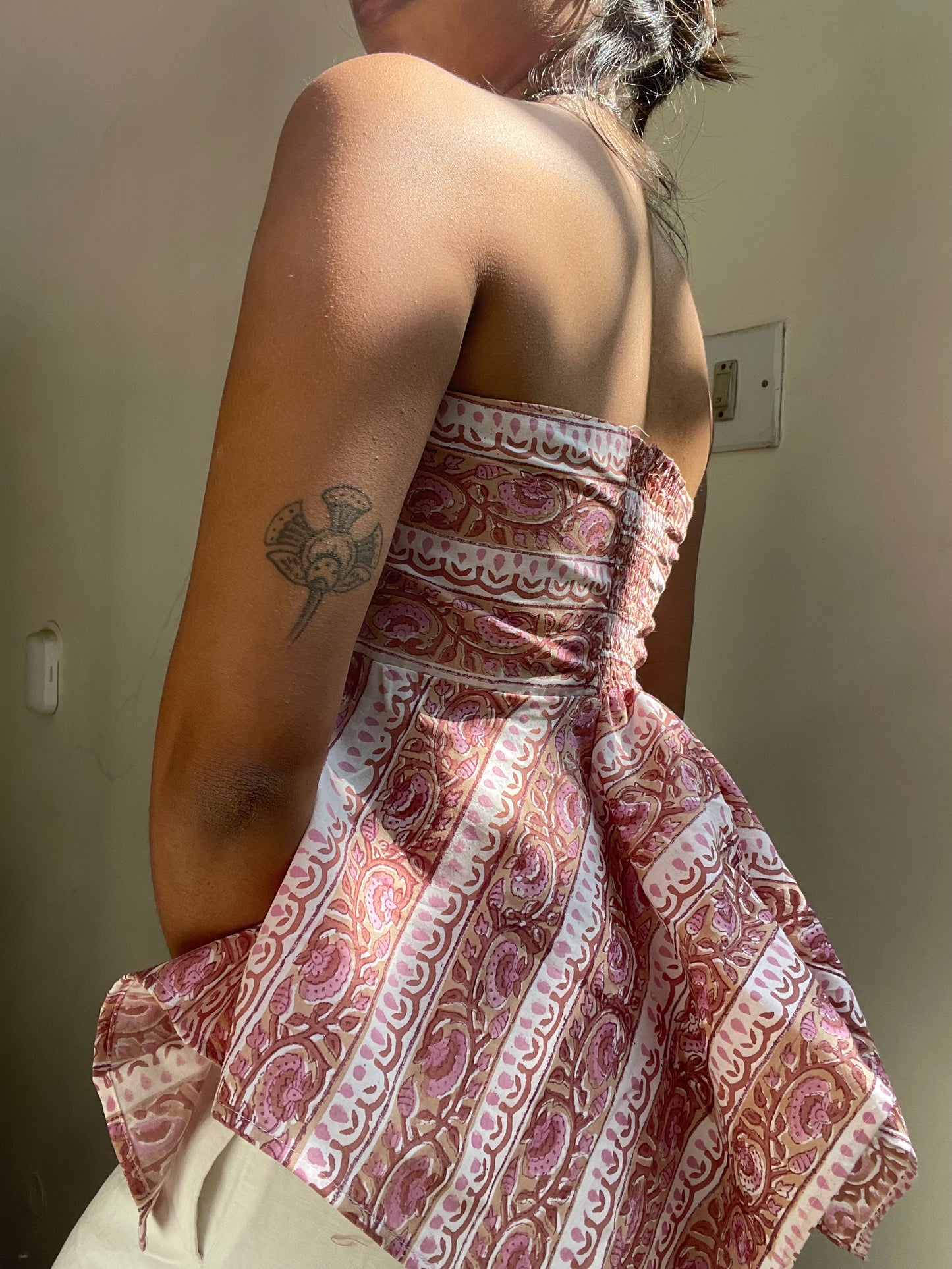 Noor: Pastel Pink Striped Sanganeri