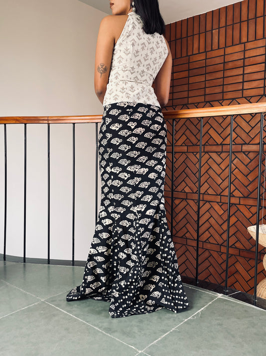 Meena: Black and Cream batik