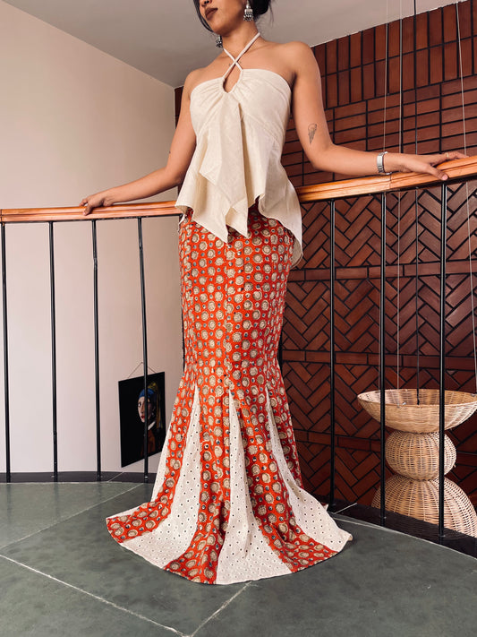 Meena: Orange Ajrakh