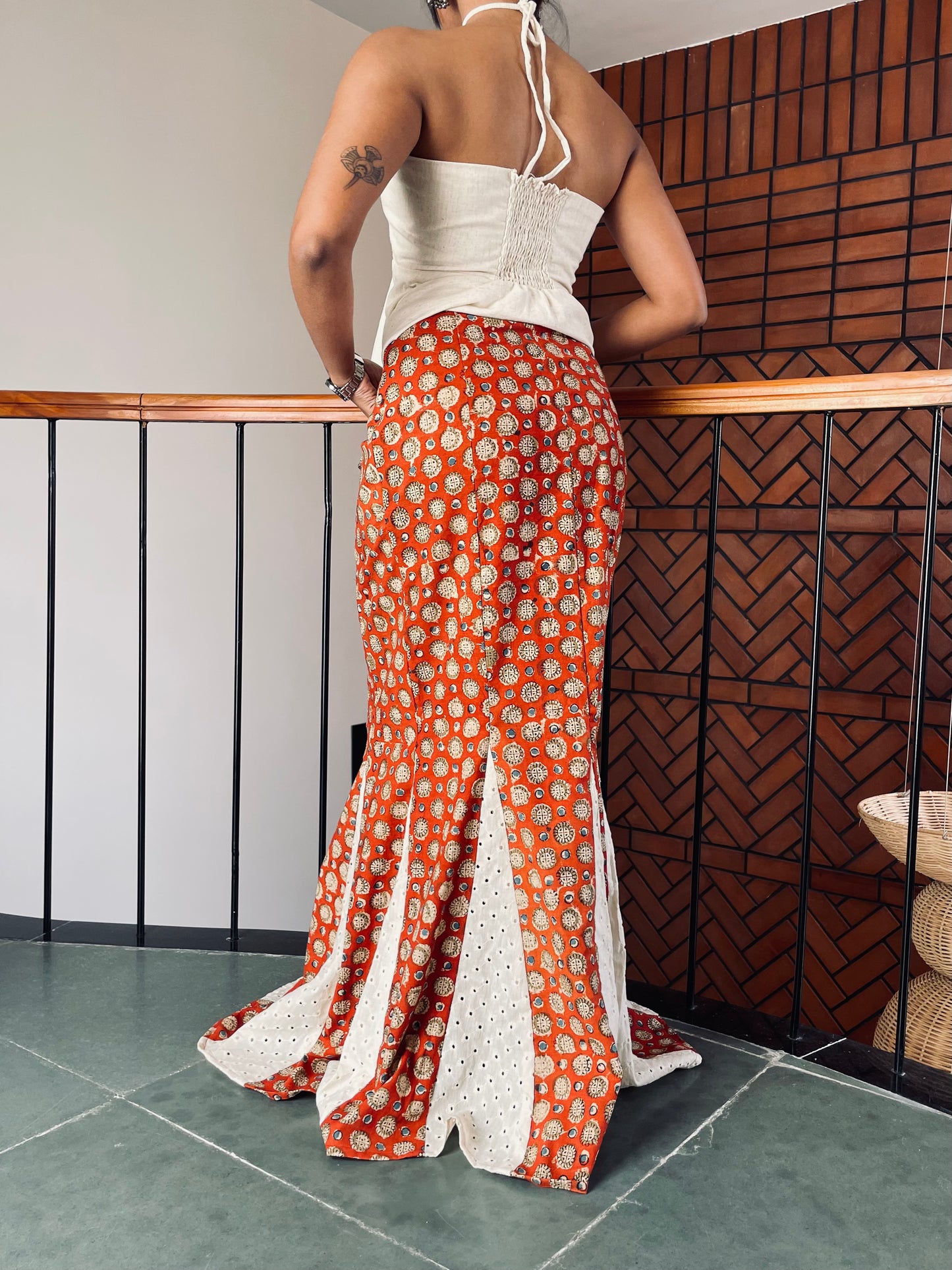 Meena: Orange Ajrakh