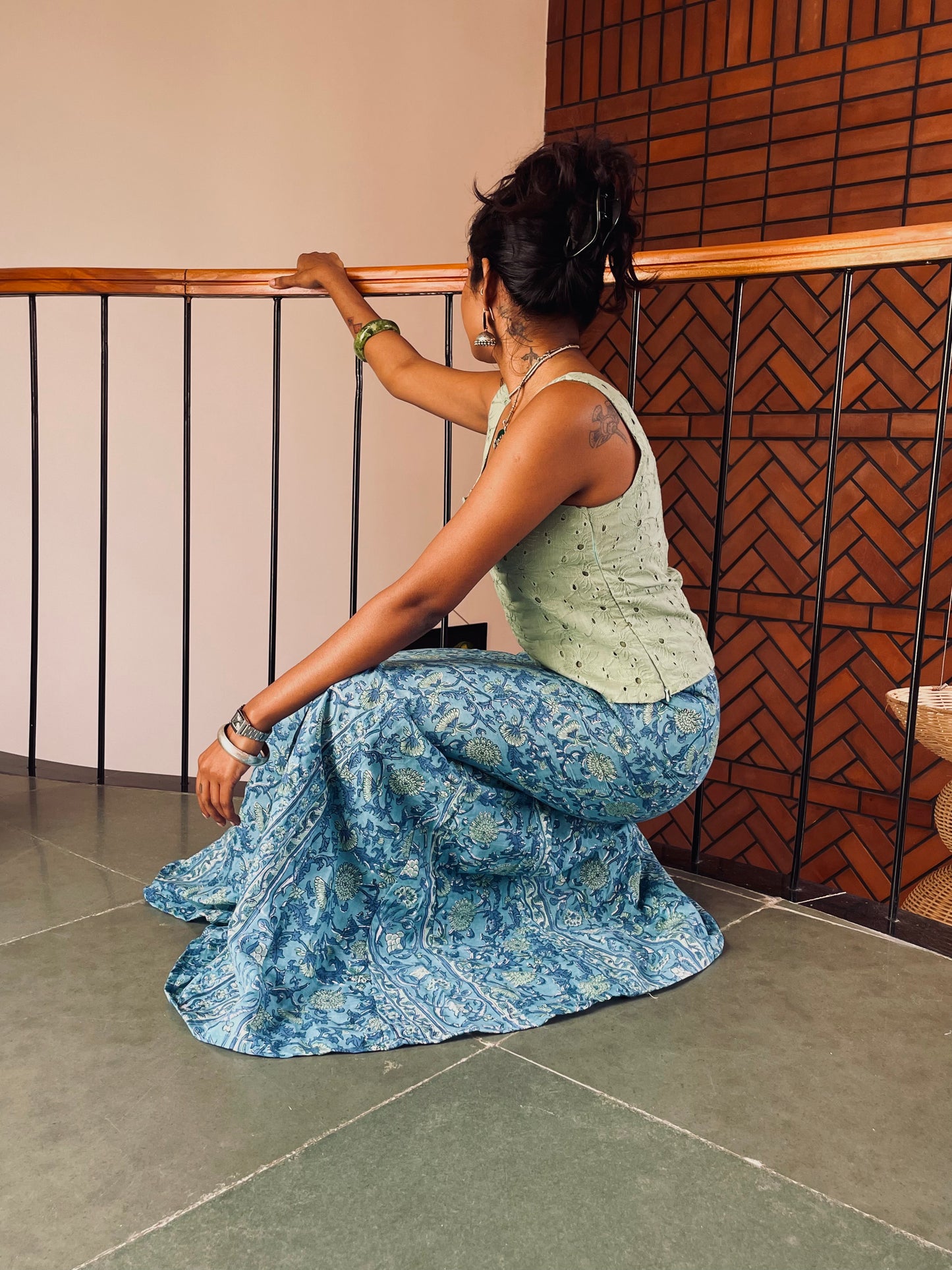 Meena: Sky Blue Sanganeri