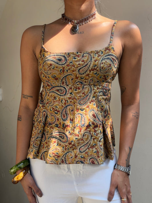 Delicia: Mustard Paisley Kalamkari