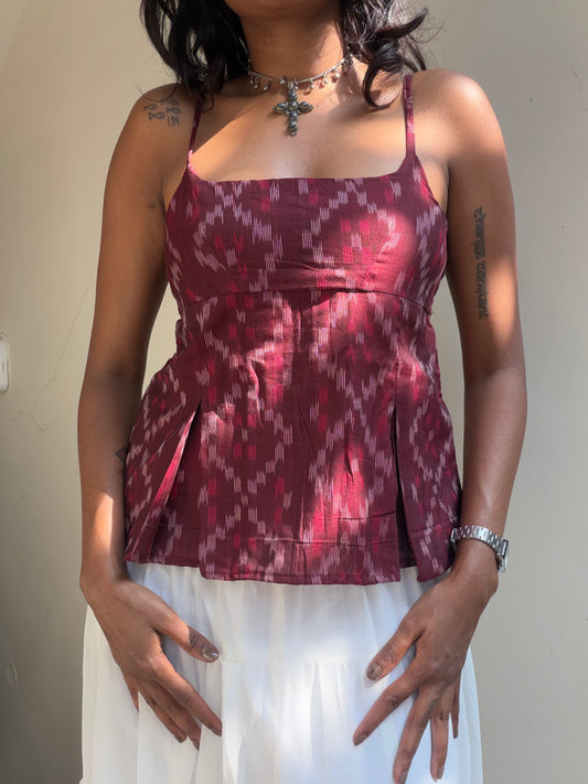 Delicia: Deep Red Double Ikat