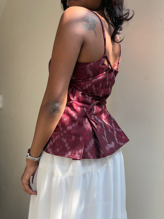 Delicia: Deep Red Double Ikat