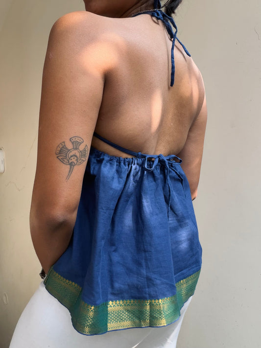 Tara: Solid Blue With Green Border