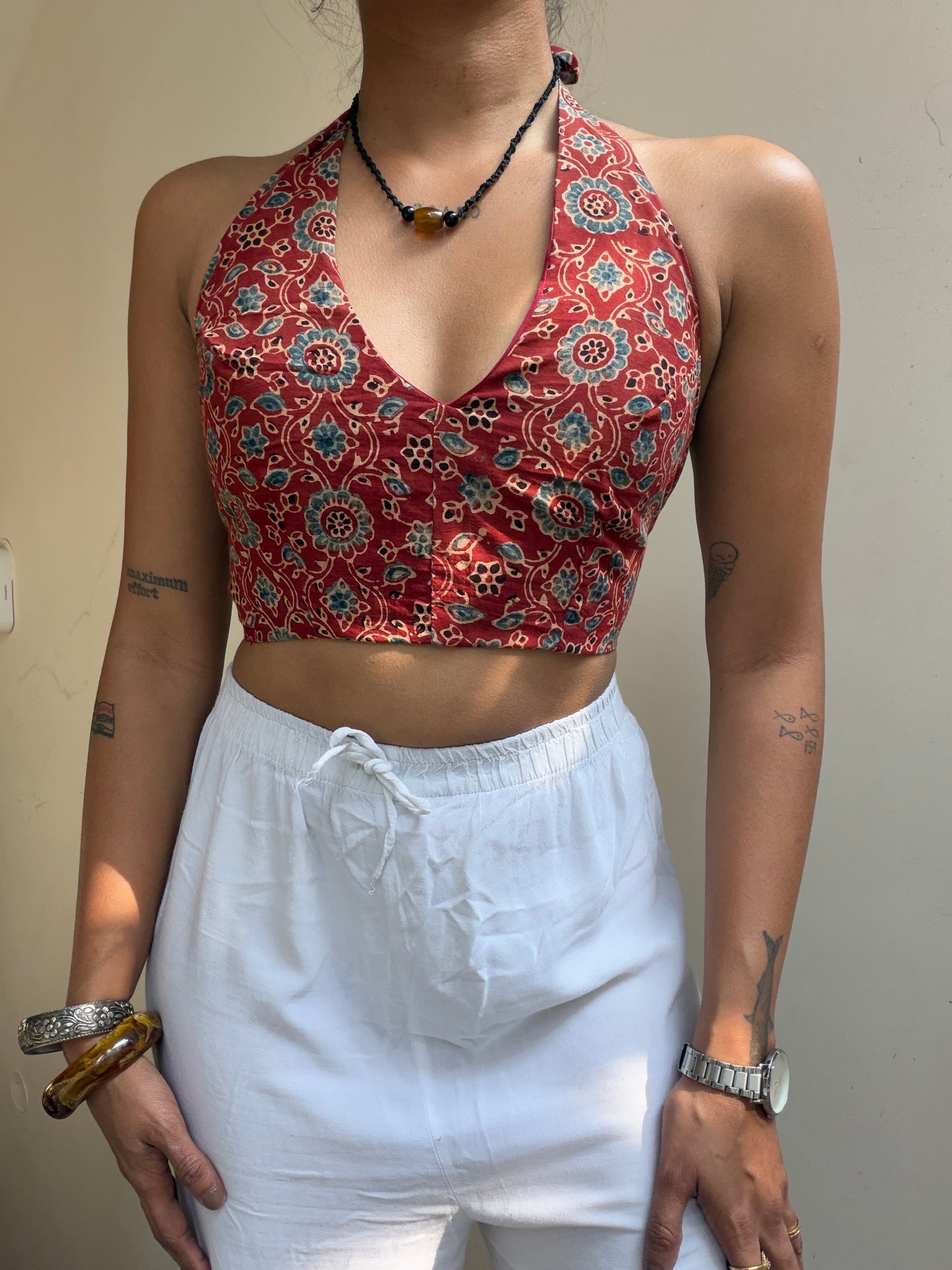 Heather: Red Floral Vine Ajrakh