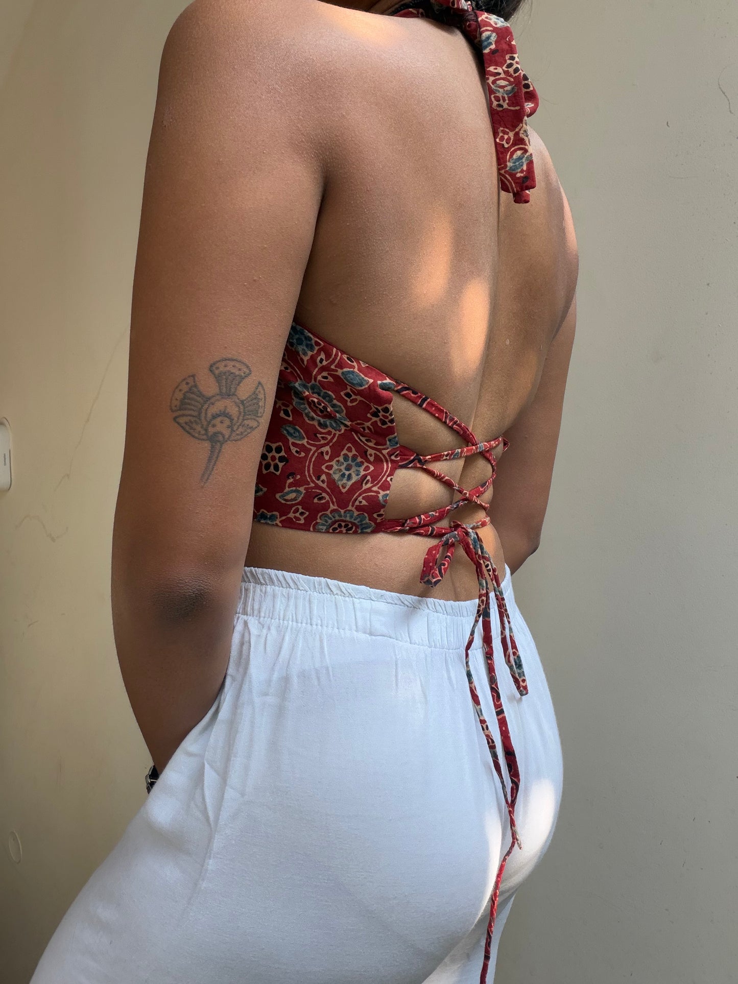 Heather: Red Floral Vine Ajrakh