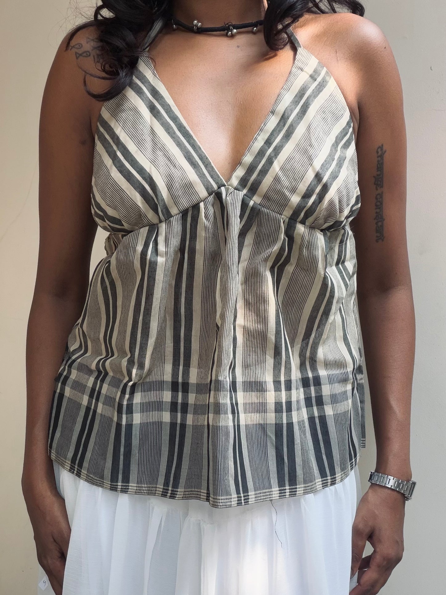 Tara: Cream & Black Stripes