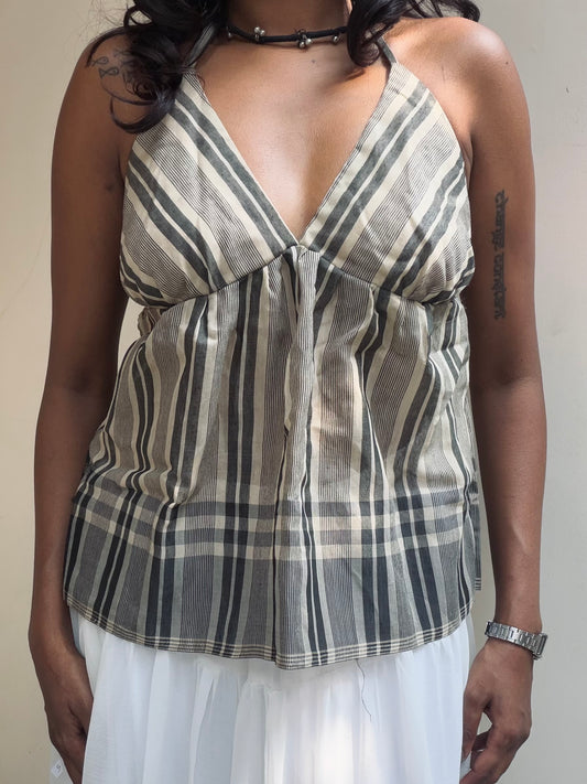 Tara: Cream & Black Stripes