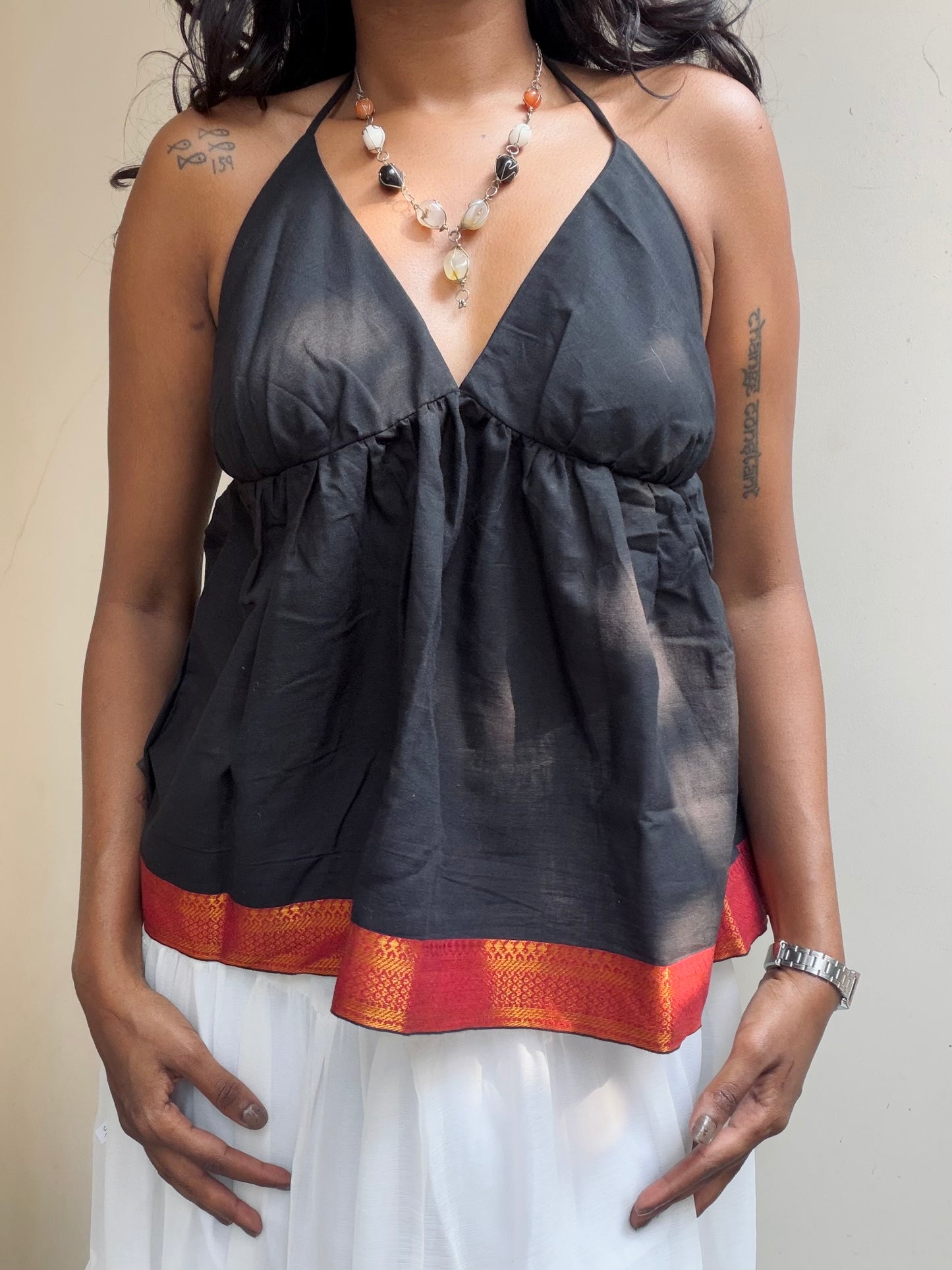 Tara: Solid Black With Red Border