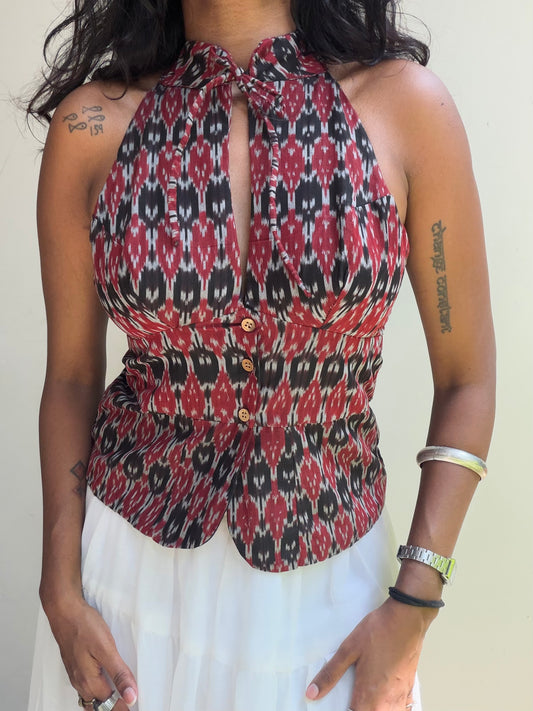 Trupti: Black and Maroon Sambalpuri