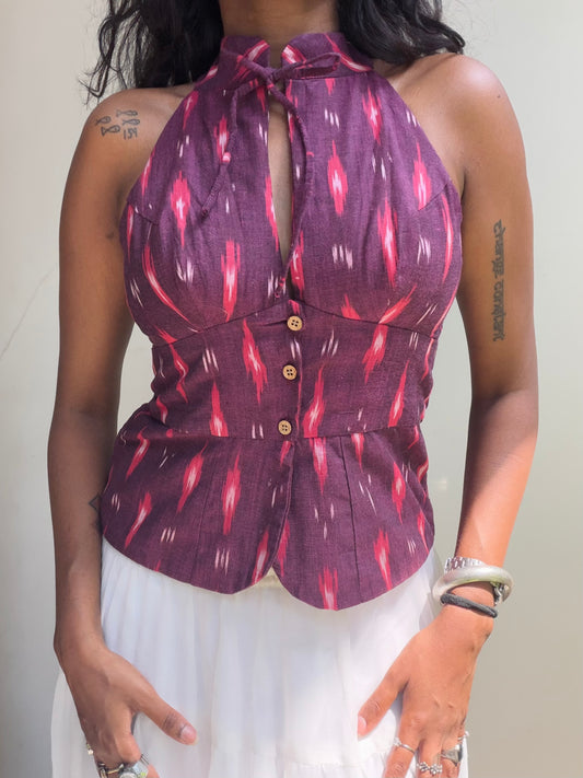 Trupti: Purple and Pink Ikat