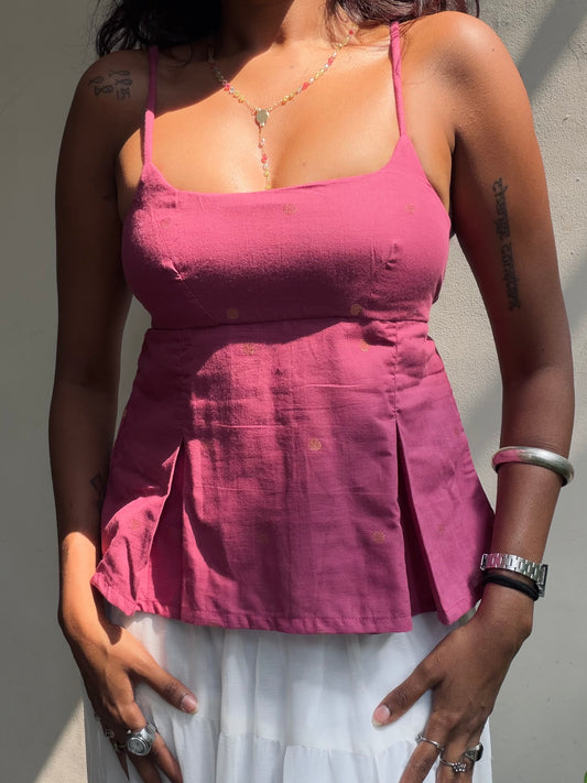 Delicia: Pink with Gold Polka