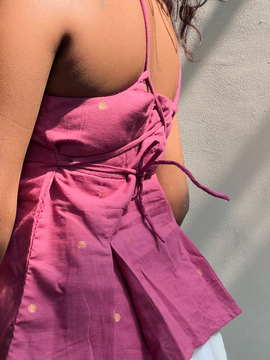 Delicia: Pink with Gold Polka