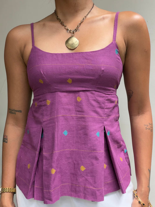 Delicia: Purple Jamdani Horizontal