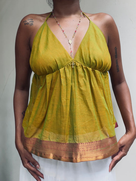 Tara: Lime green with pink