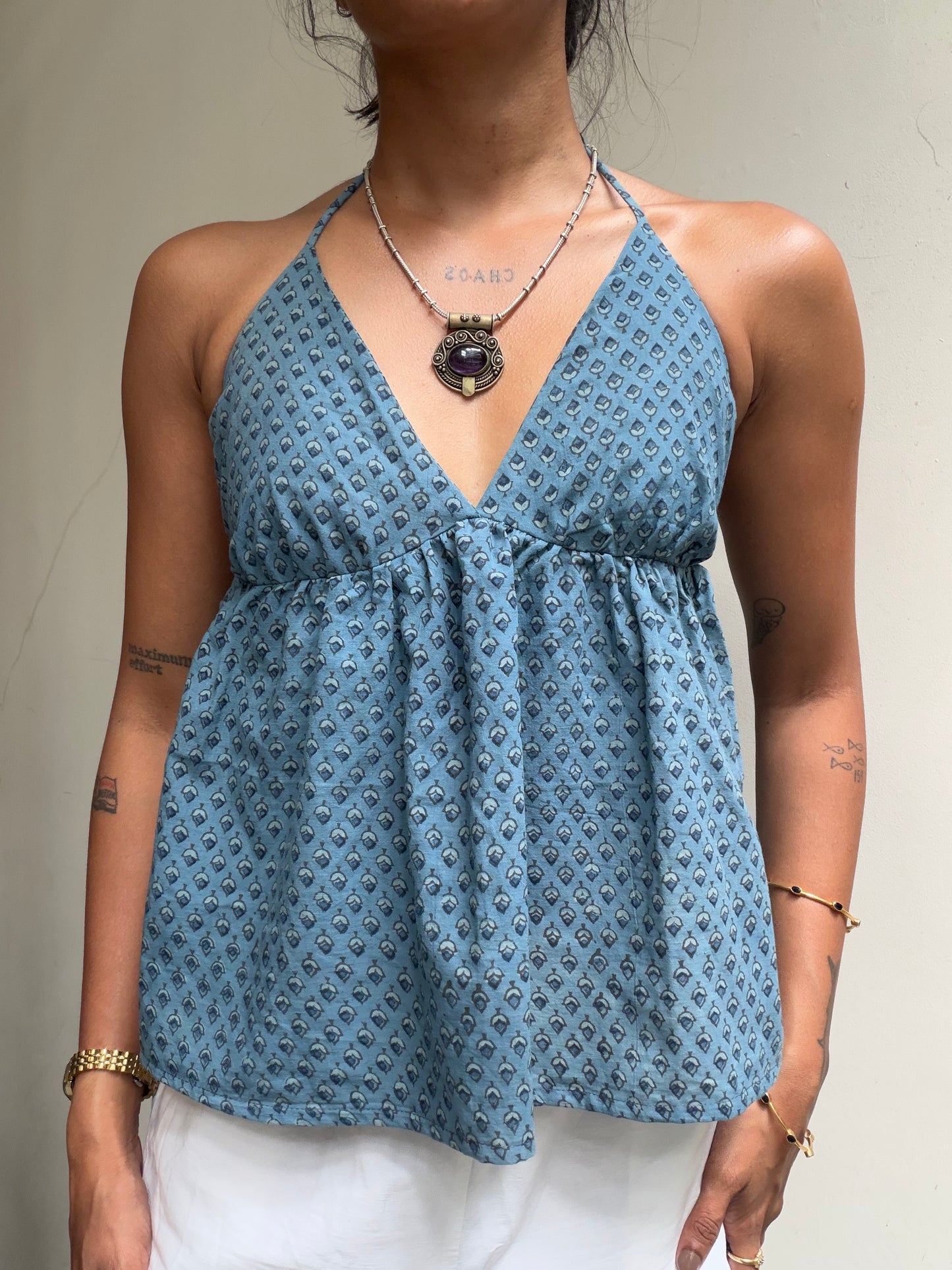 Tara: Light Blue Block Print