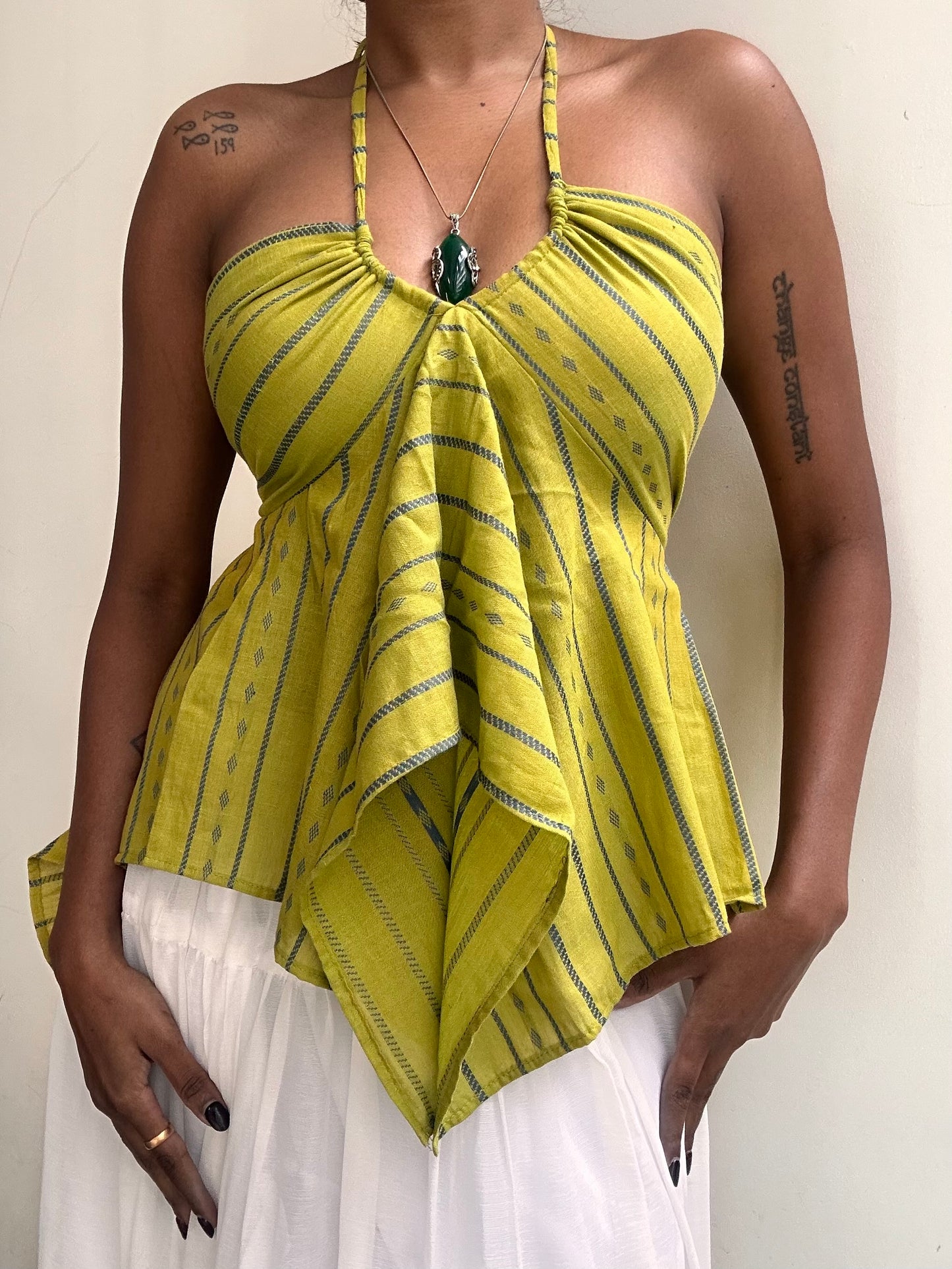 Noor: Muted Lime Green Jamdani