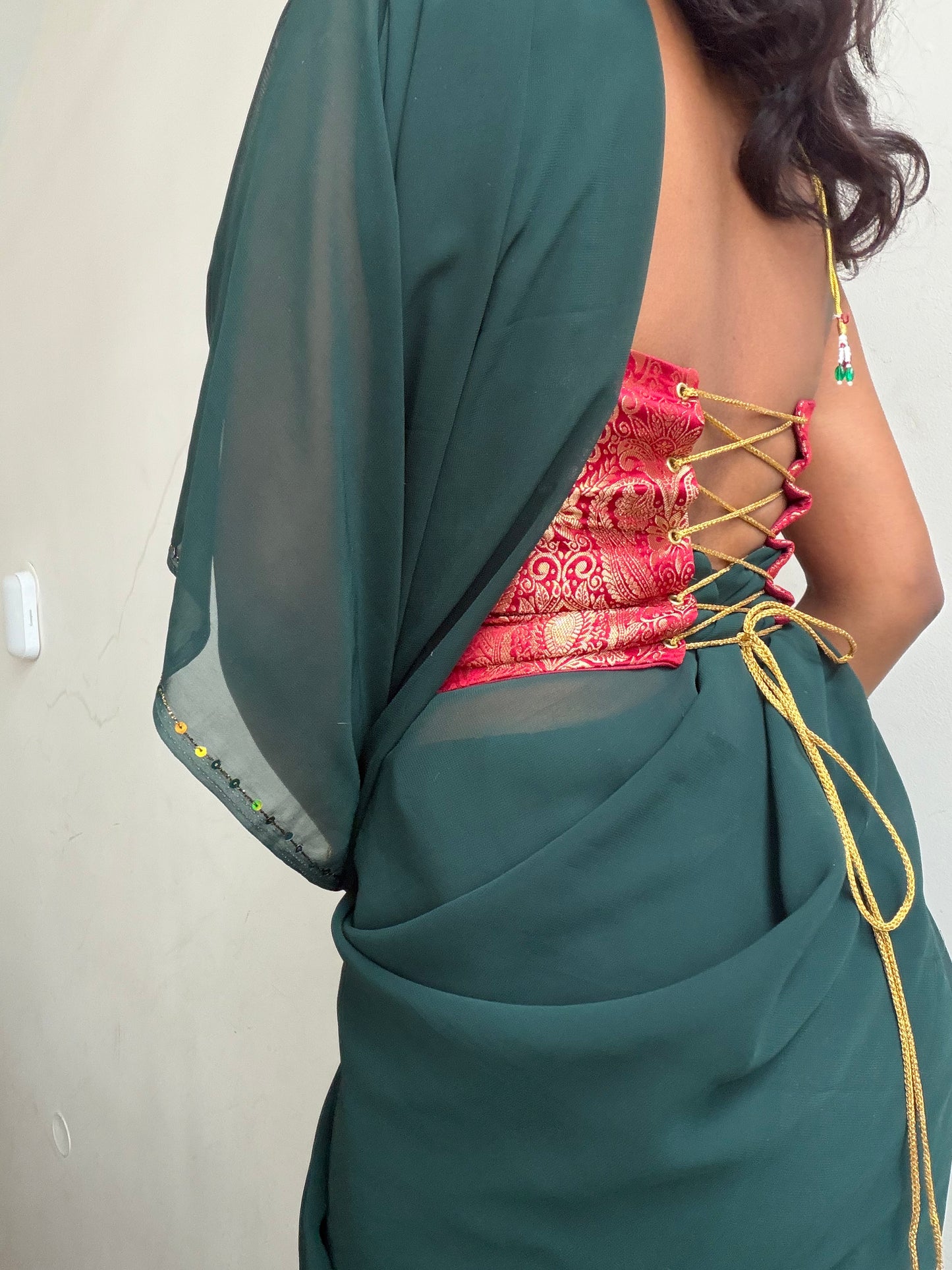 Kumari: Red & Green Brocade
