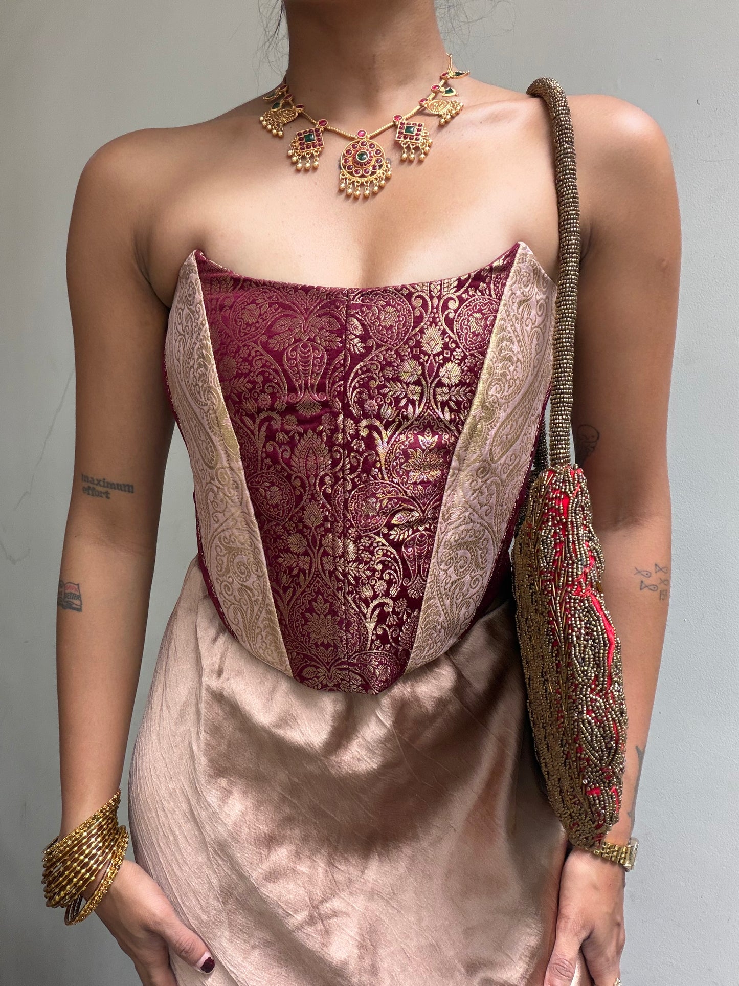Kumari: Brown & Cream Brocade