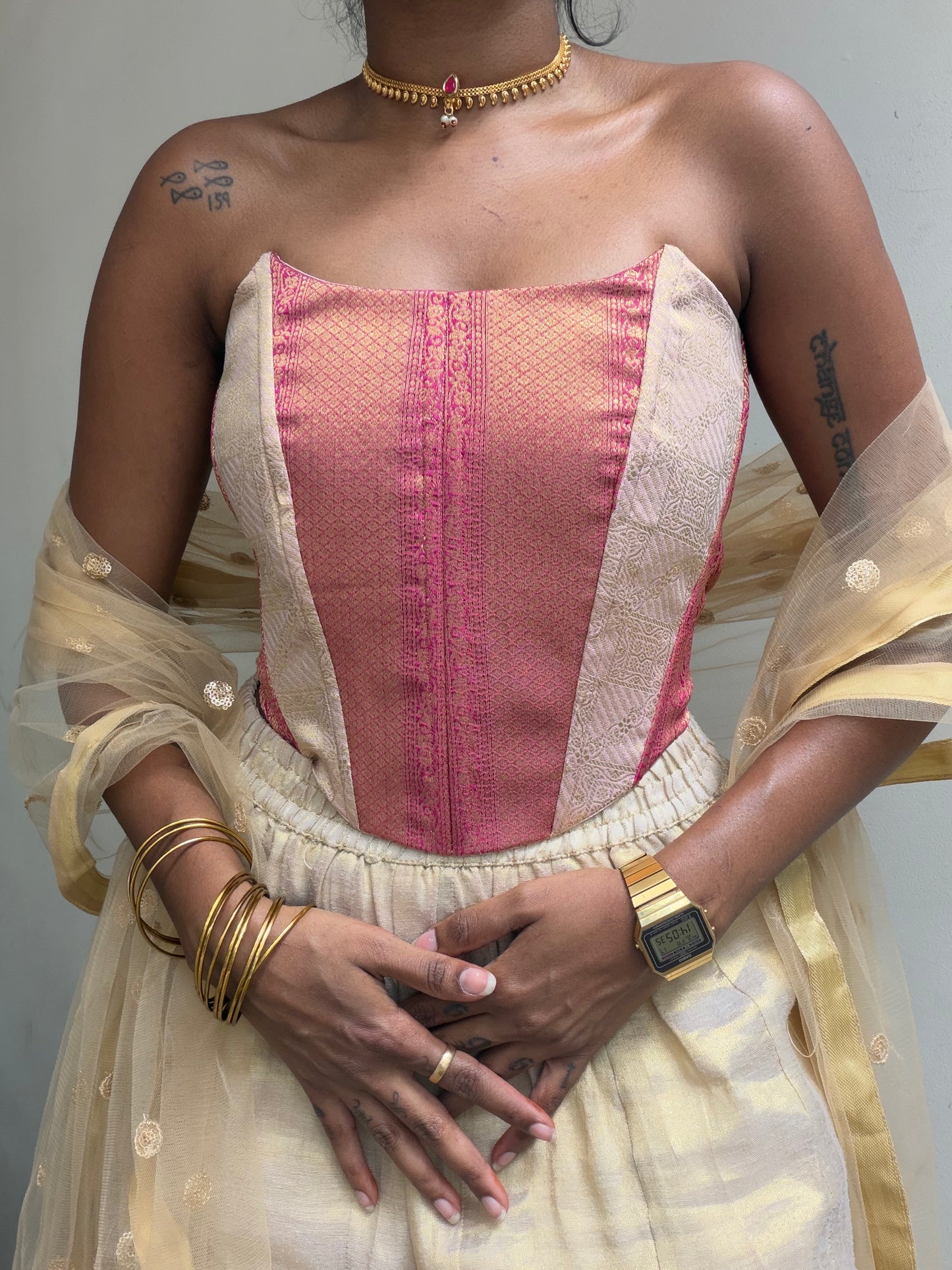 Kumari: Pink & Cream Brocade
